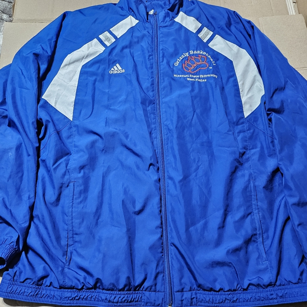 Adidas Missouri Grizzlies Windbreaker Jacket Blue Full Zip Track‎ NBA Mens XL